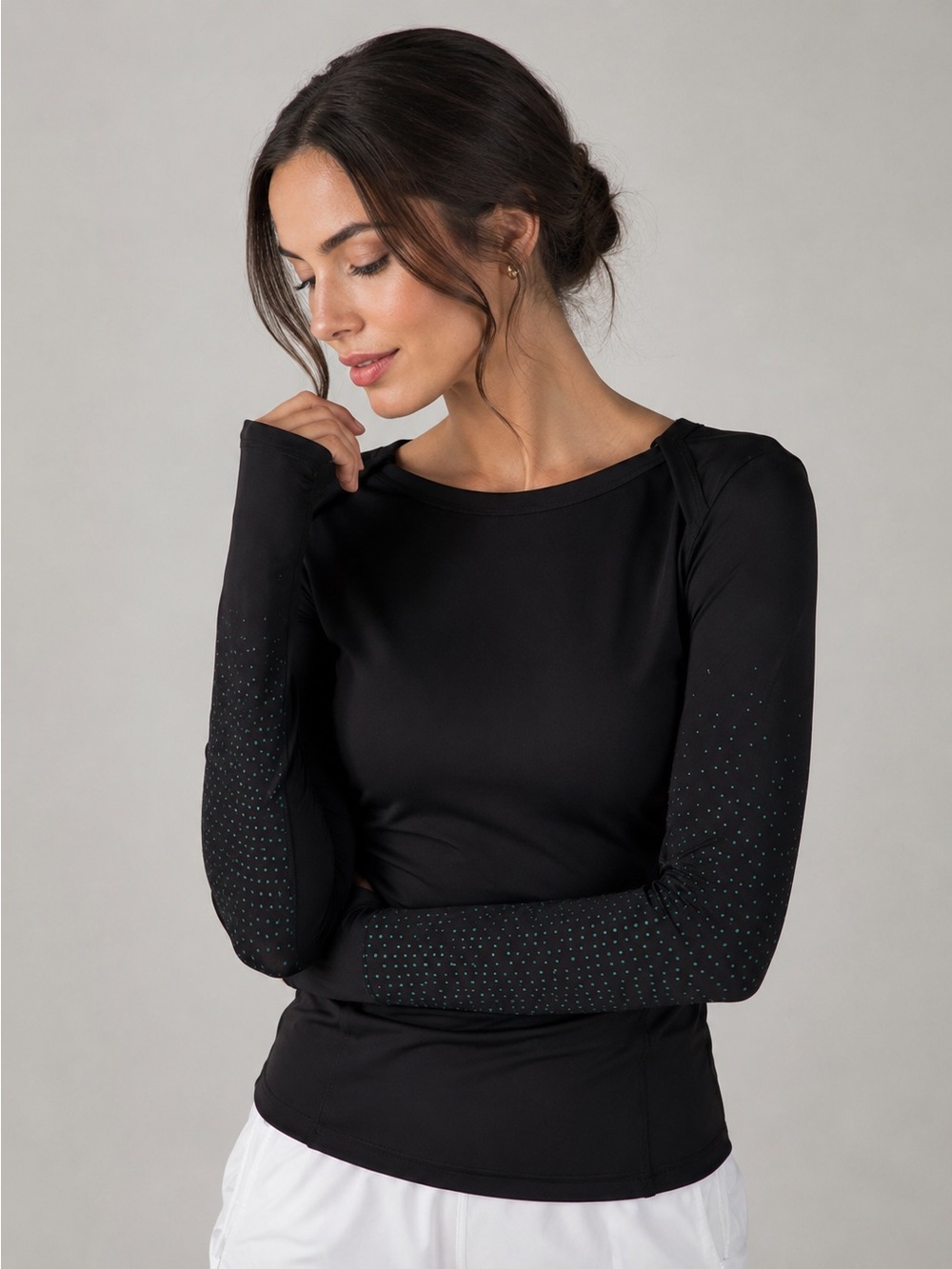 Lululemon Kanto Catch Me Top Size 4 Long Sleeve Reflective Black